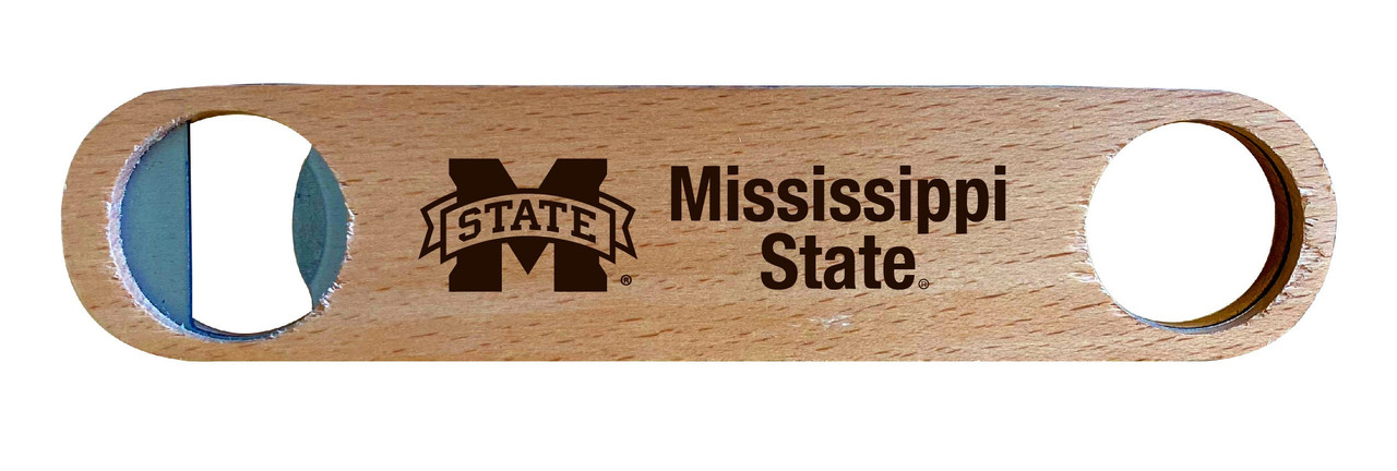 Mississippi State Bulldogs Laser Etched Wooden Bottle Opener College Logo Design