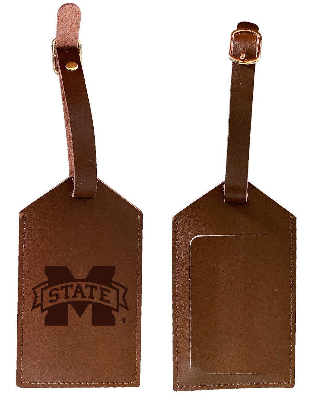 Mississippi State Bulldogs Leather Luggage Tag Engraved