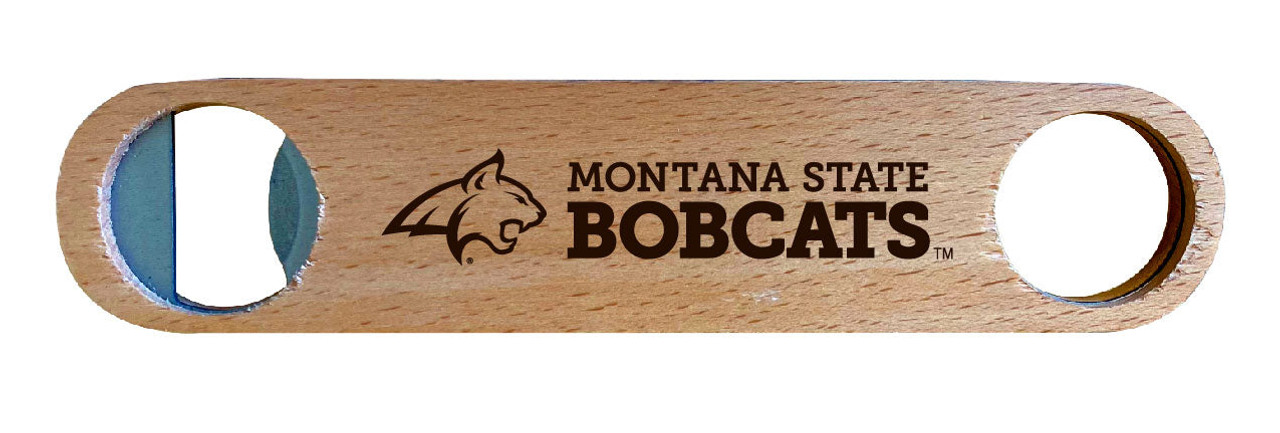 Montana State Bobcats Laser Etched Wooden Bottle Opener College Logo Design