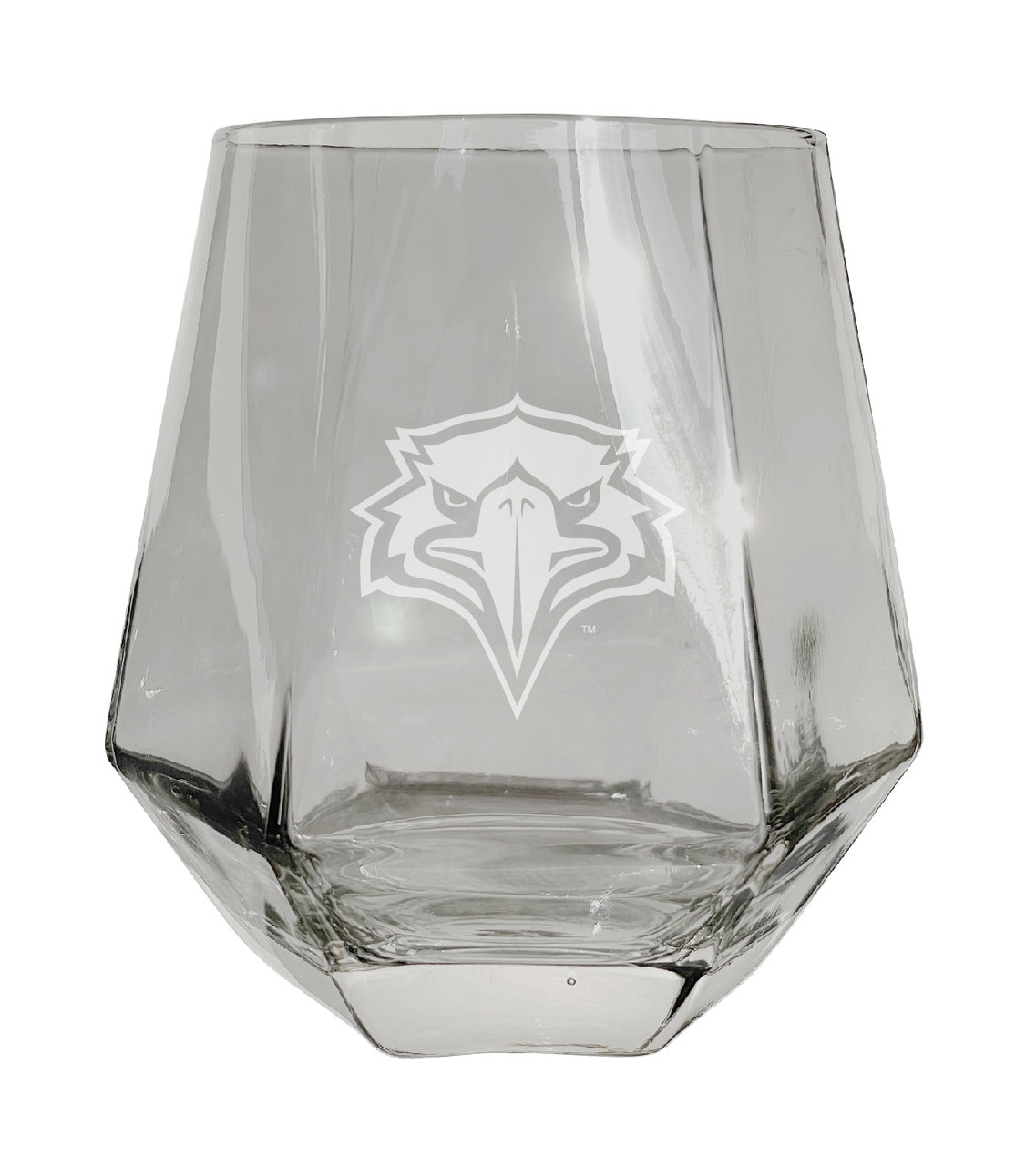 Morehead State University Etched Diamond Cut Stemless 10 ounce Wine Glass Clear