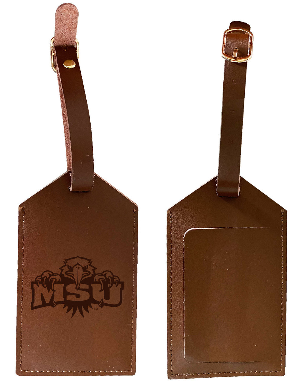 Morehead State University Leather Luggage Tag Engraved