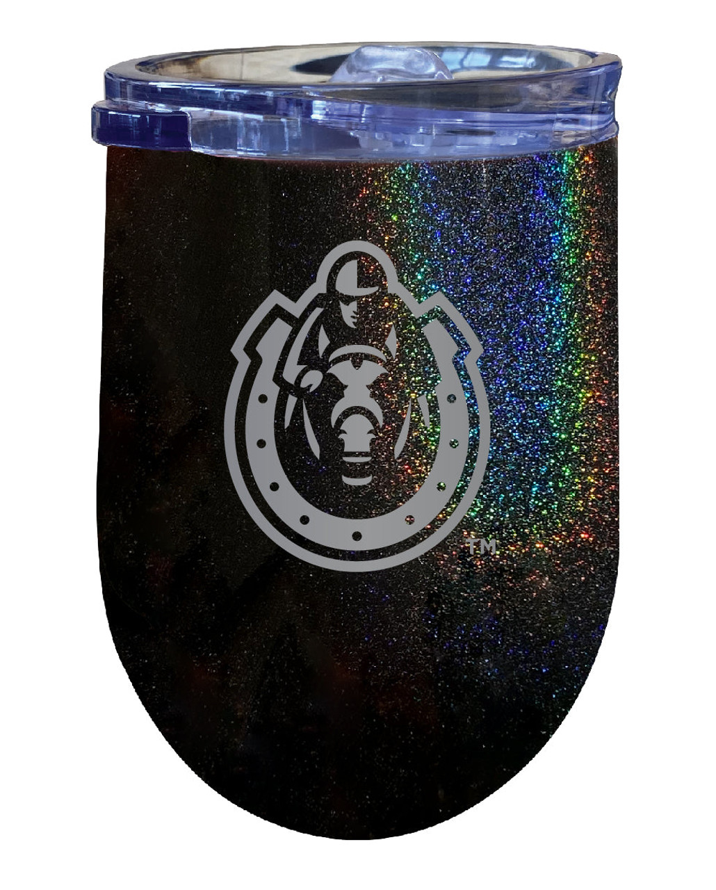 Murray State University 12 oz Laser Etched Insulated Wine Stainless Steel Tumbler Rainbow Glitter Black
