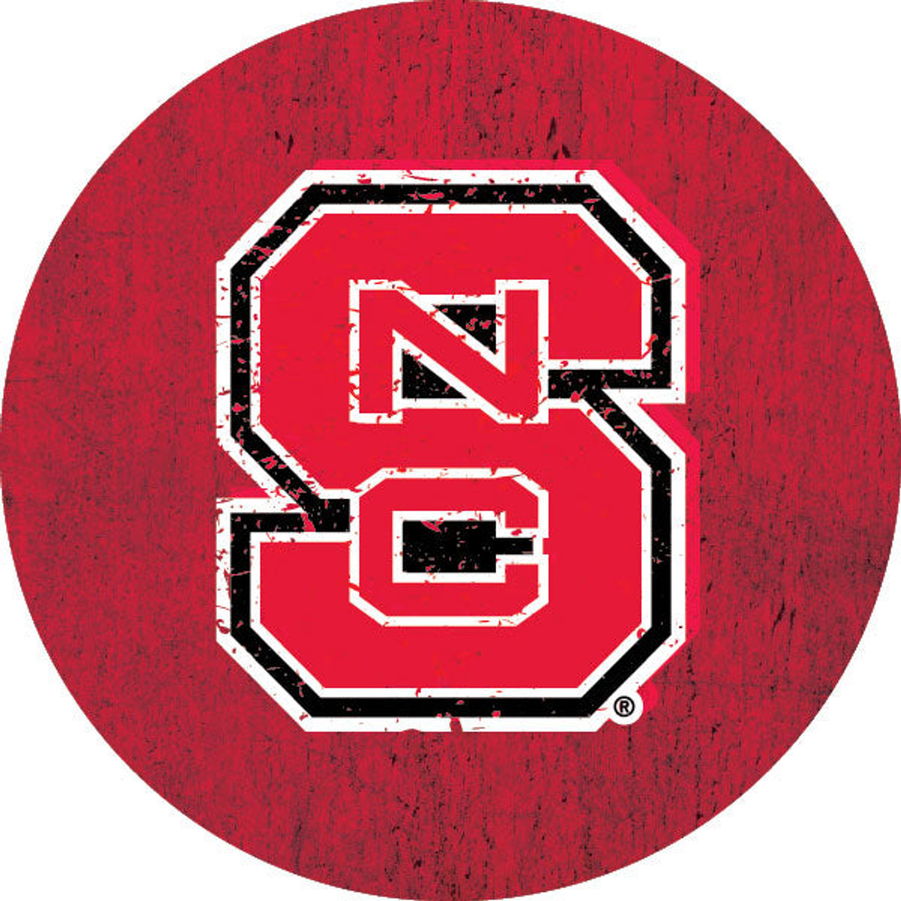 NC State Wolfpack Distressed Wood Grain 4" Round Magnet