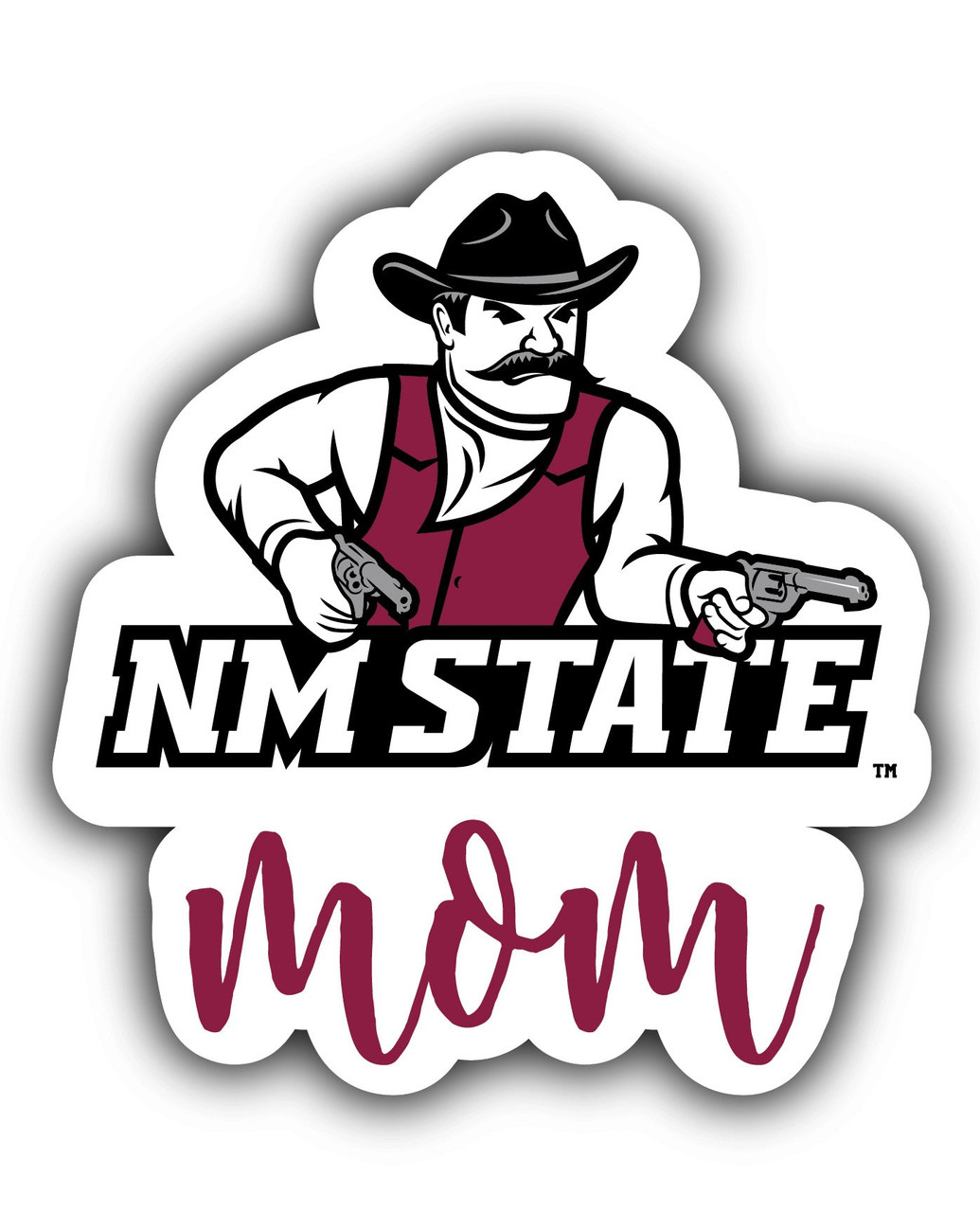 New Mexico State University Pistol Pete Proud Mom 4-Inch Die Cut Decal