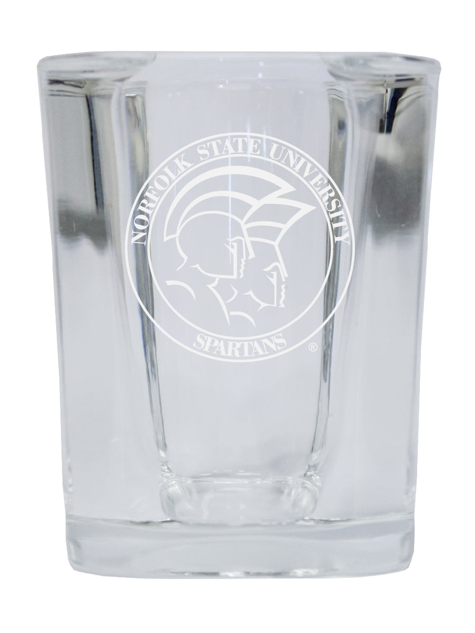 Norfolk State University 2 Ounce Square Shot Glass laser etched logo Design