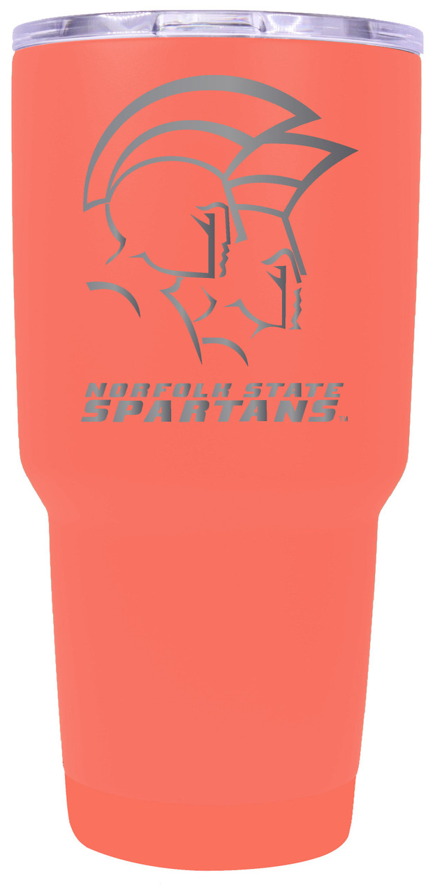 Norfolk State University 24 oz Insulated Tumbler Etched - Coral