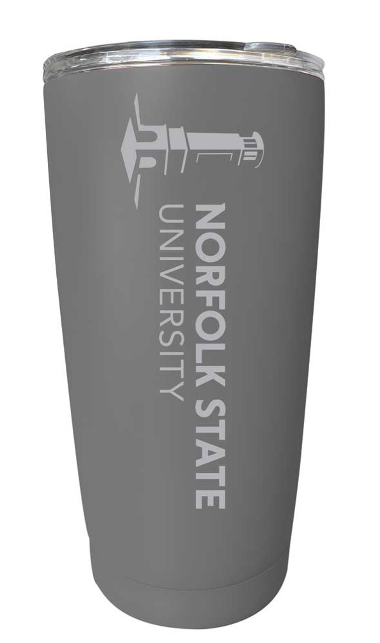 Norfolk State University Etched 16 oz Stainless Steel Tumbler (Gray)