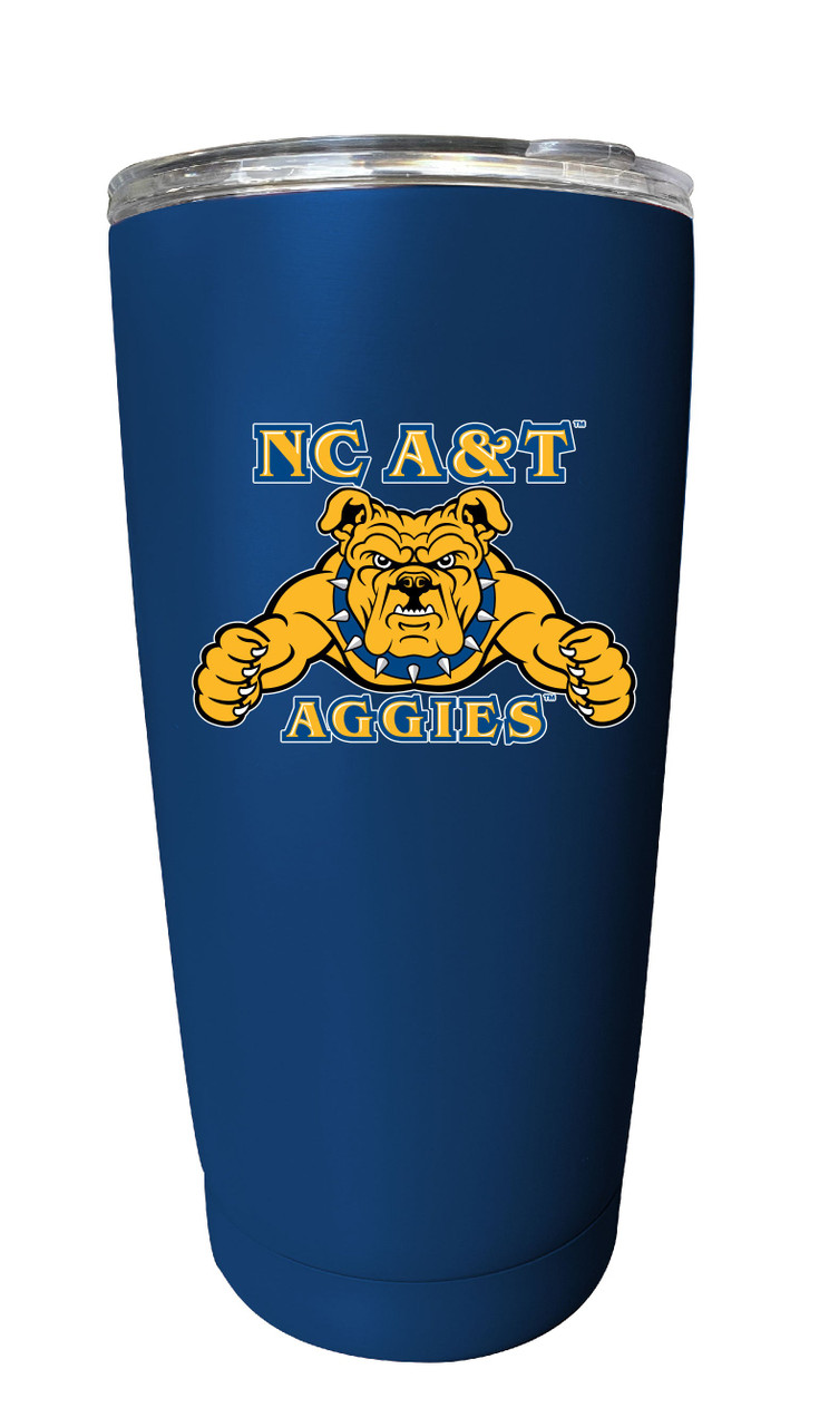 North Carolina A&T State Aggies 16 oz Insulated Stainless Steel Tumbler Straight - Choose Your Color.