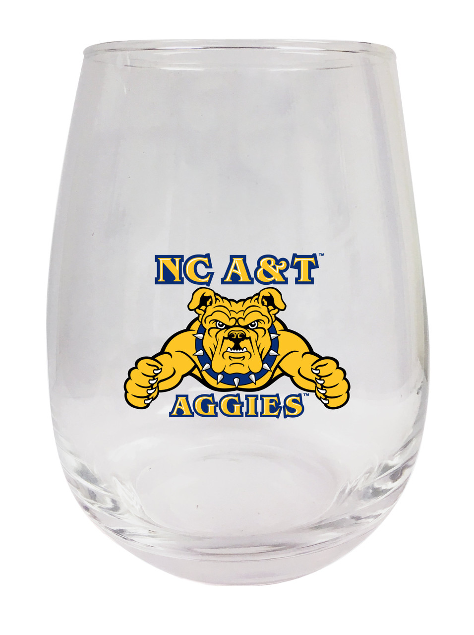 North Carolina A&T State Aggies 9 oz Stemless Wine Glass