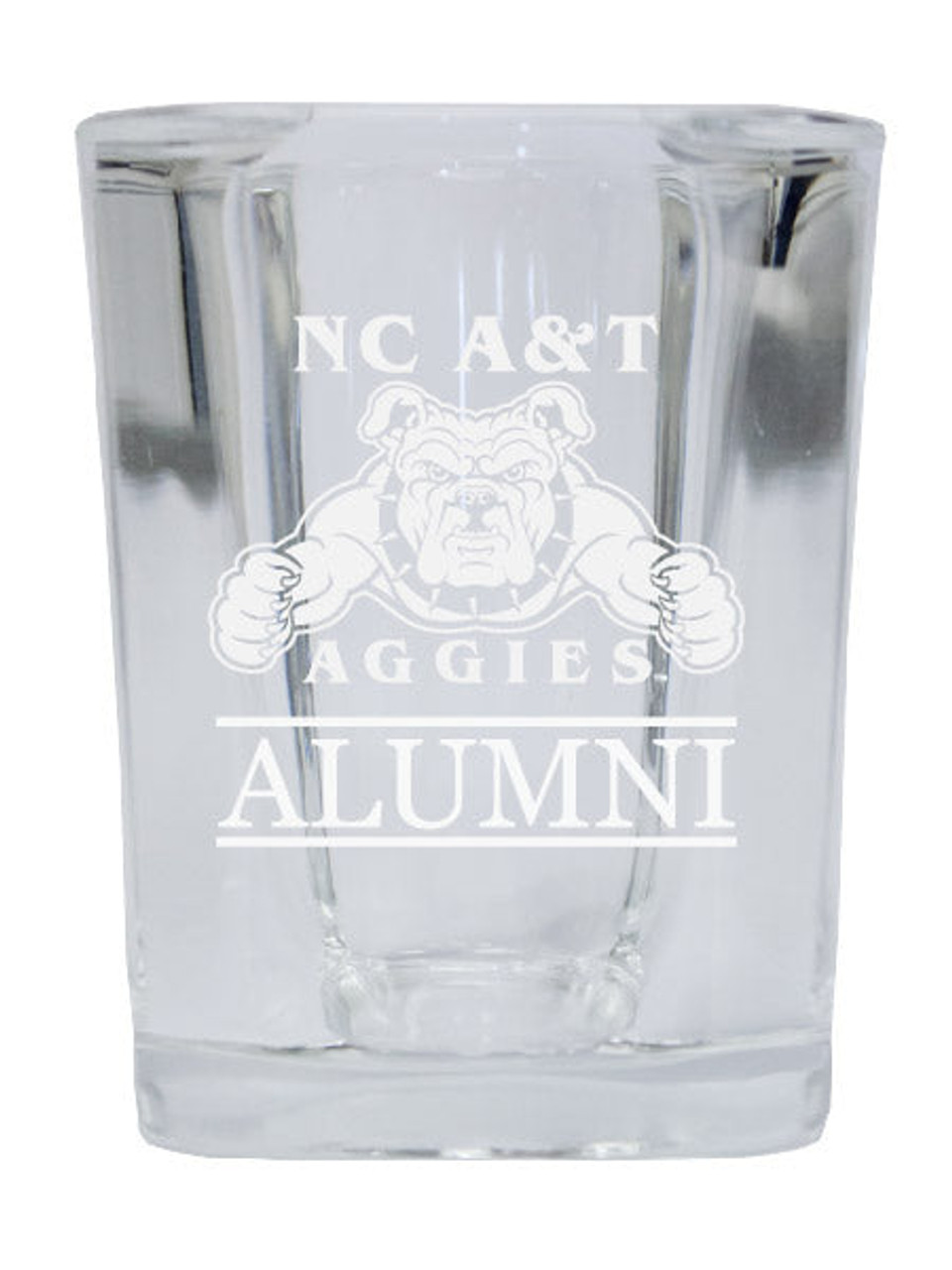 North Carolina A&T State Aggies College Alumni 2 Ounce Square Shot Glass laser etched
