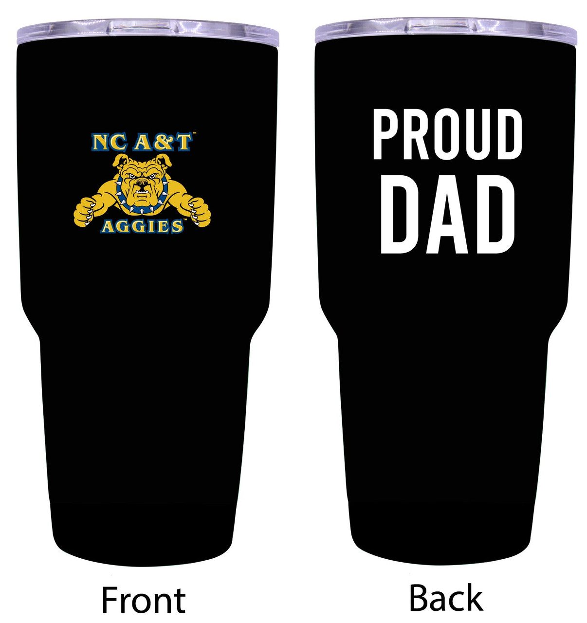 North Carolina A&T State Aggies Proud Dad 24 oz Insulated Stainless Steel Tumblers Choose Your Color.