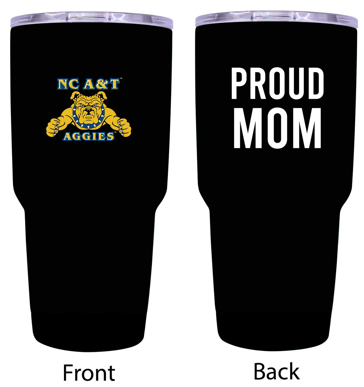 North Carolina A&T State Aggies Proud Mom 24 oz Insulated Stainless Steel Tumblers Choose Your Color.