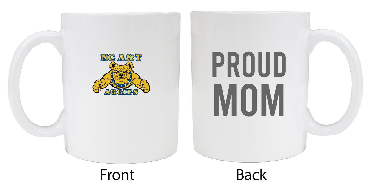 North Carolina A&T State Aggies Proud Mom White Ceramic Coffee Mug (White).