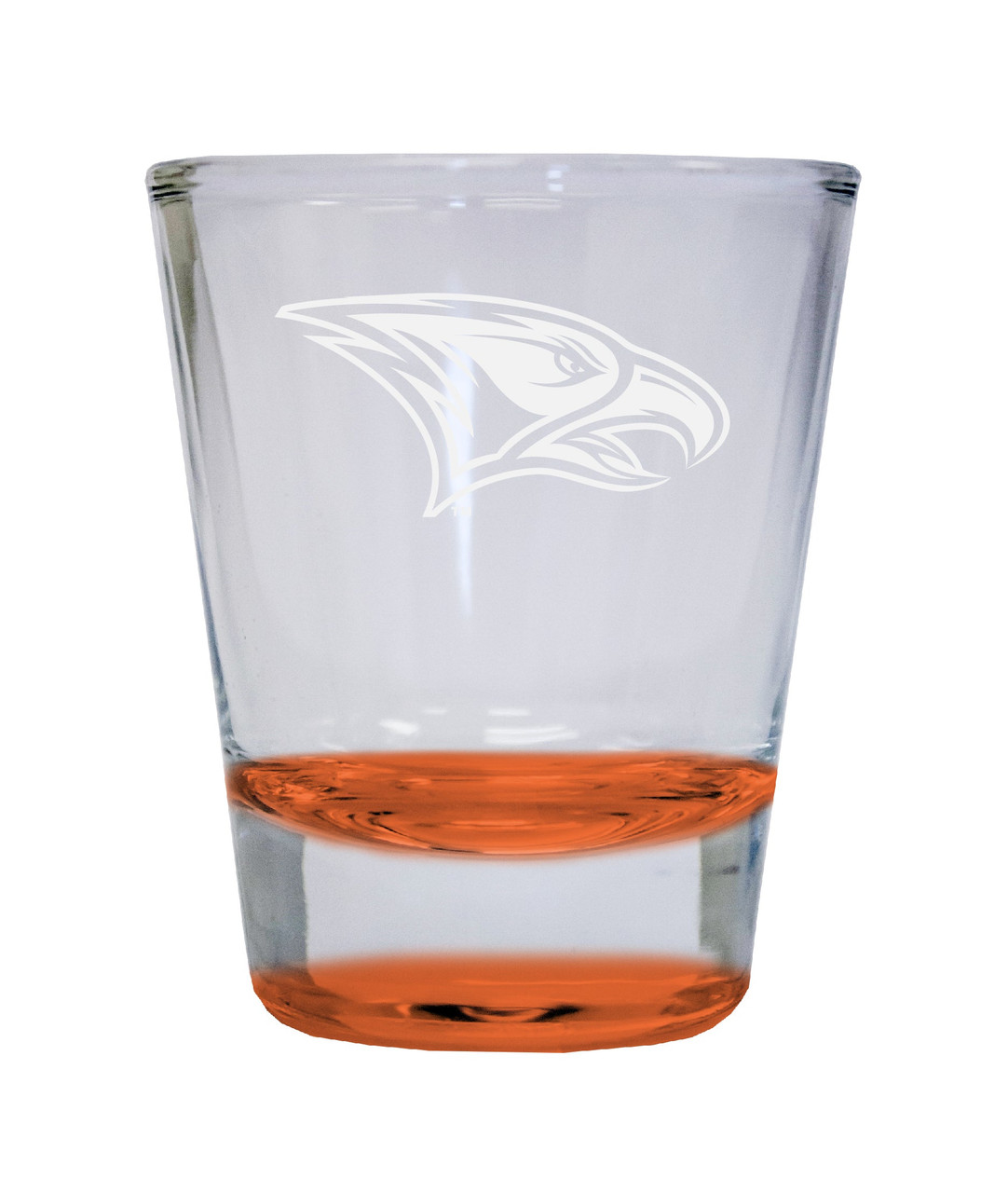 North Carolina Central Eagles Etched Round Shot Glass 2 oz Orange