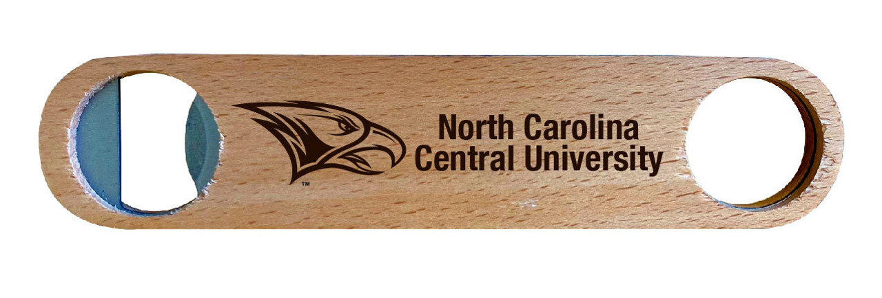North Carolina Central Eagles Laser Etched Wooden Bottle Opener College Logo Design