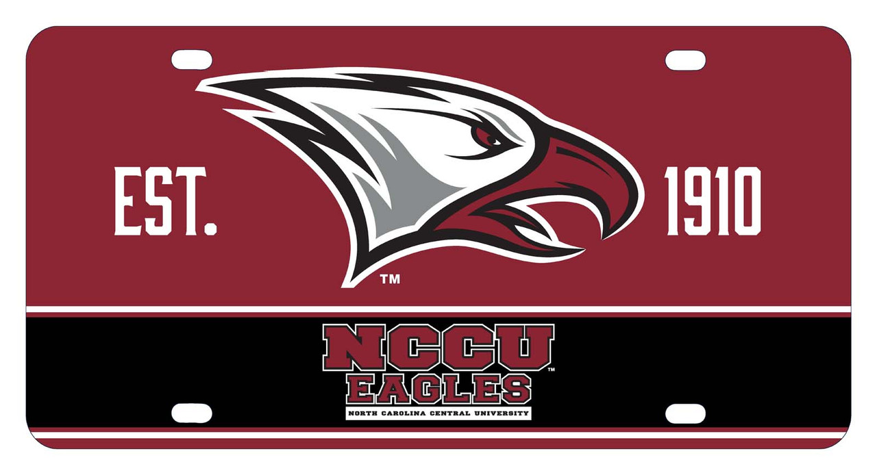North Carolina Central Eagles Metal License Plate