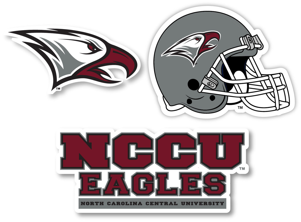 North Carolina Central Eagles Vinyl Decal Sticker 3 Pack 4-Inch Each