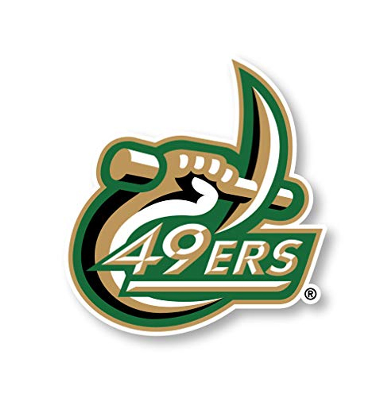 North Carolina Charlotte Forty-Niners 10 Inch Vinyl Mascot Decal Sticker