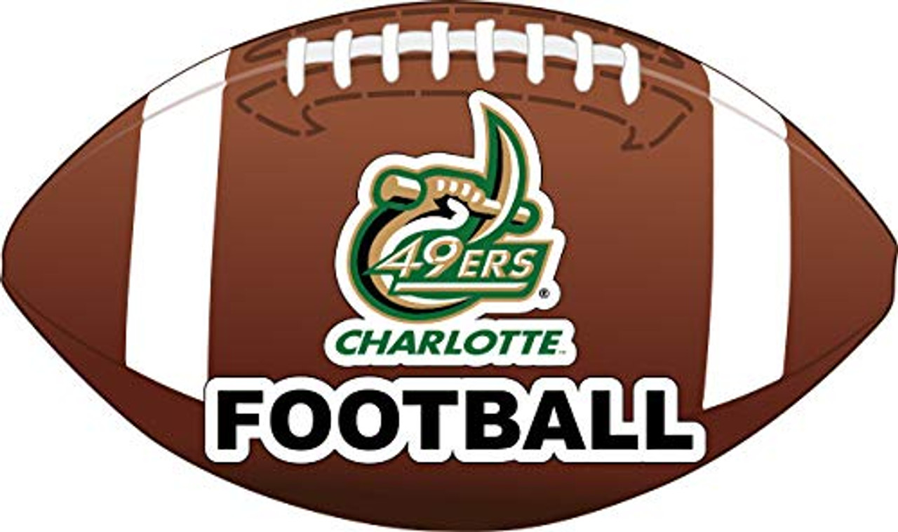 North Carolina Charlotte Forty-Niners 4-Inch Round Football Vinyl Decal