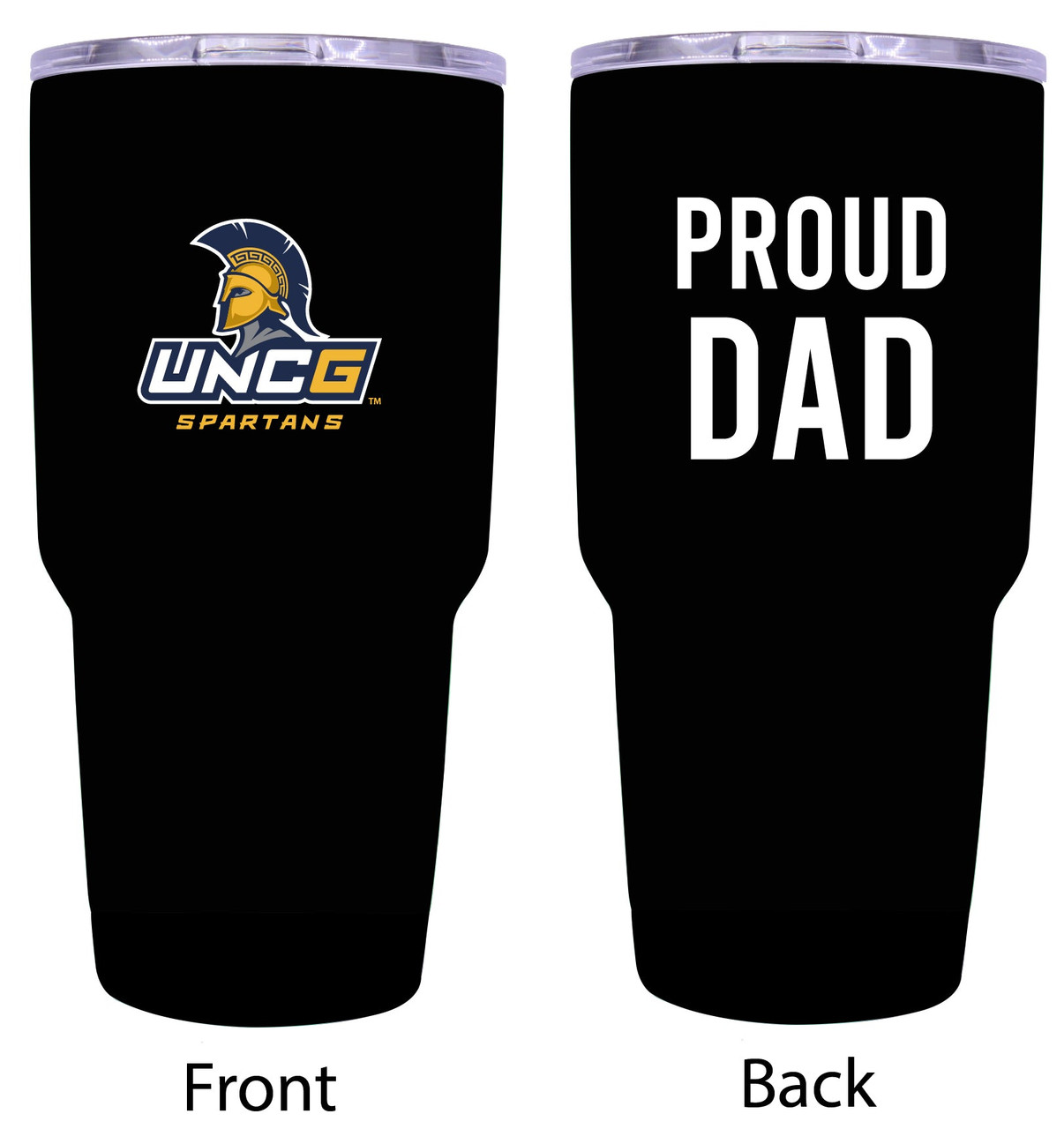 North Carolina Greensboro Spartans Proud Dad 24 oz Insulated Stainless Steel Tumblers Black.