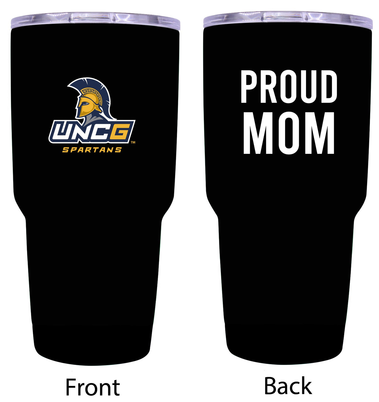 North Carolina Greensboro Spartans Proud Mom 24 oz Insulated Stainless Steel Tumblers Black.