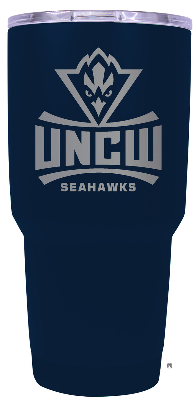 North Carolina Wilmington Seahawks 24 oz Insulated Tumbler Etched - Navy