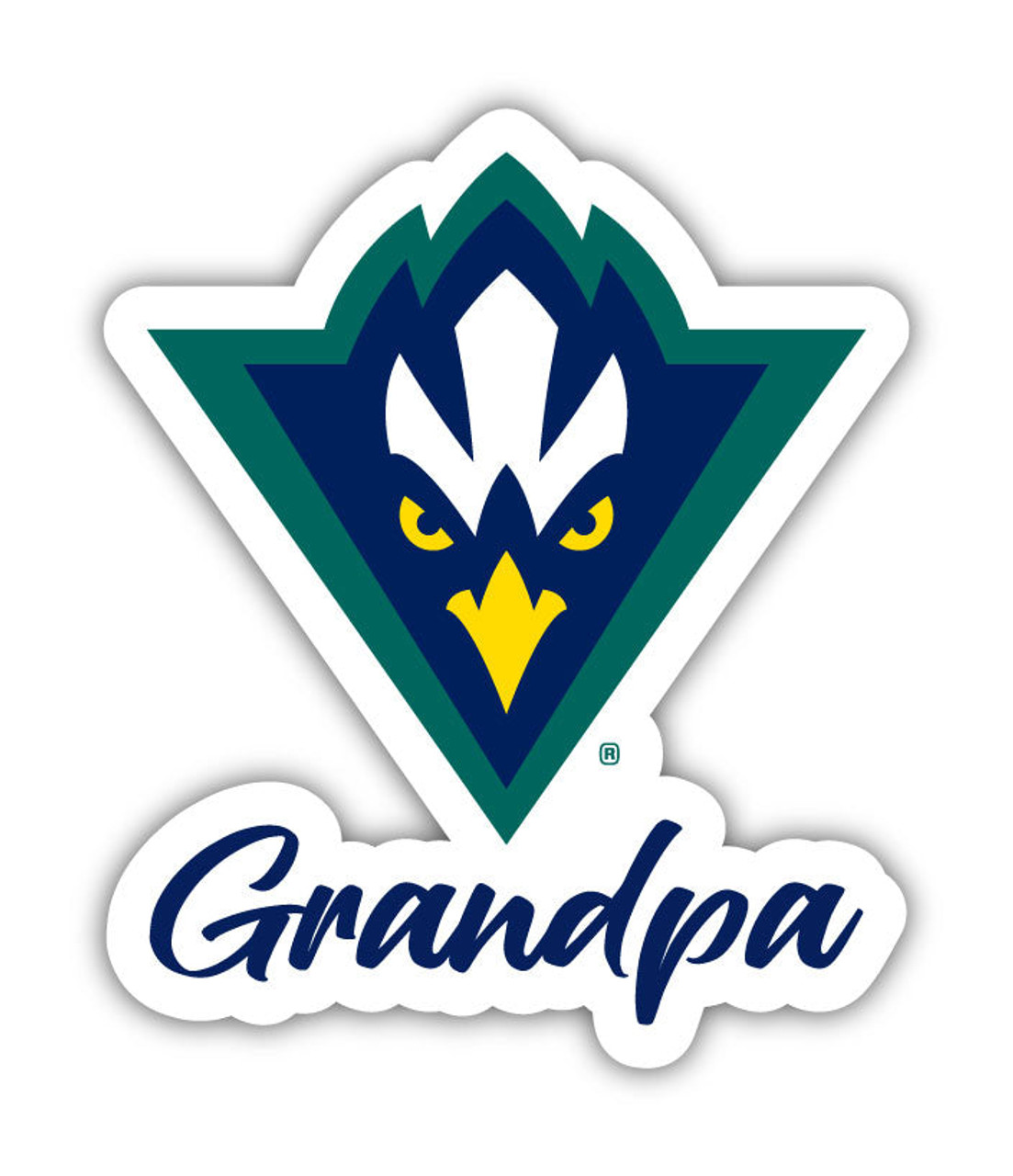 North Carolina Wilmington Seahawks 4 Inch Proud Grandpa Die Cut Decal