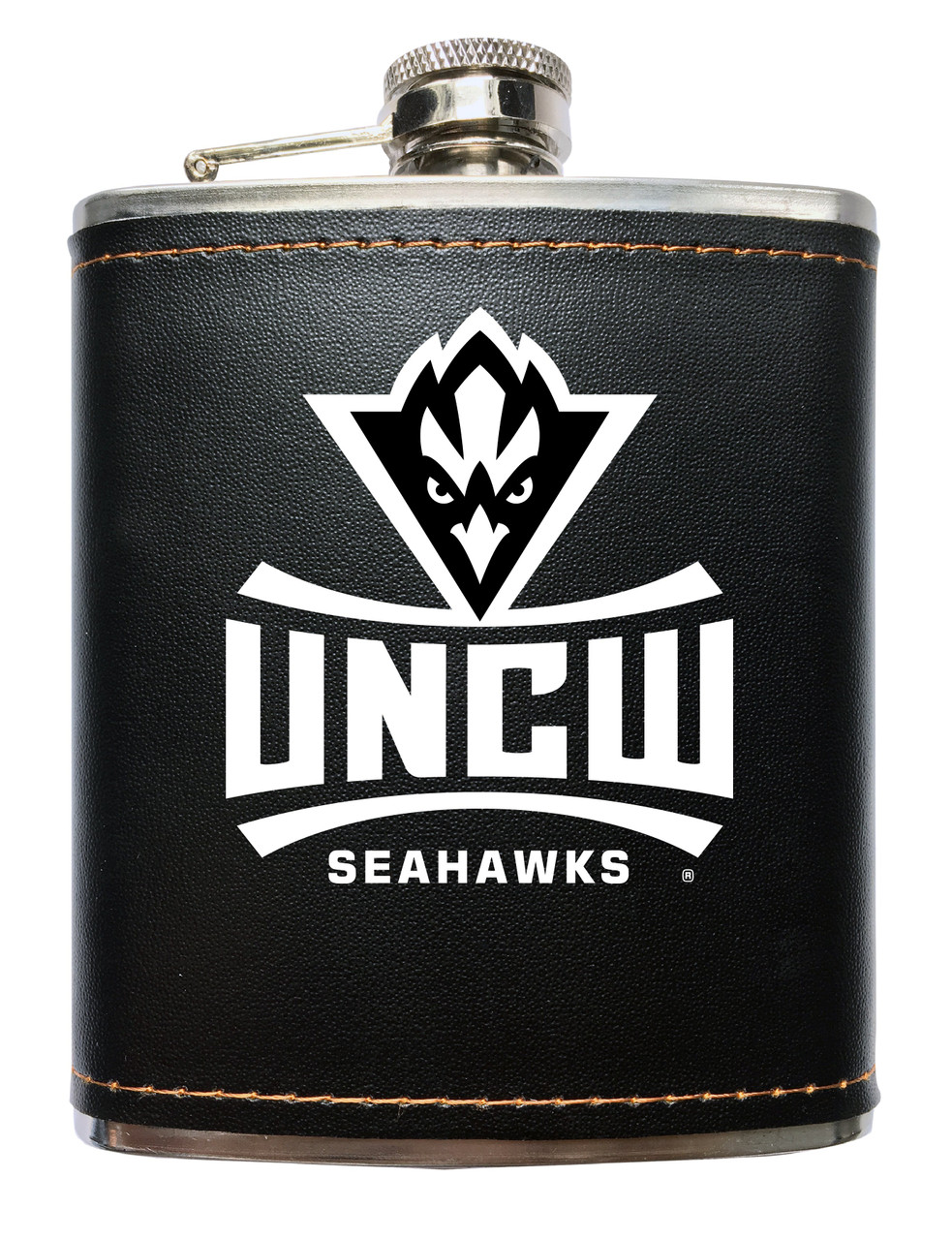 North Carolina Wilmington Seahawks Black Stainless Steel 7 oz Flask