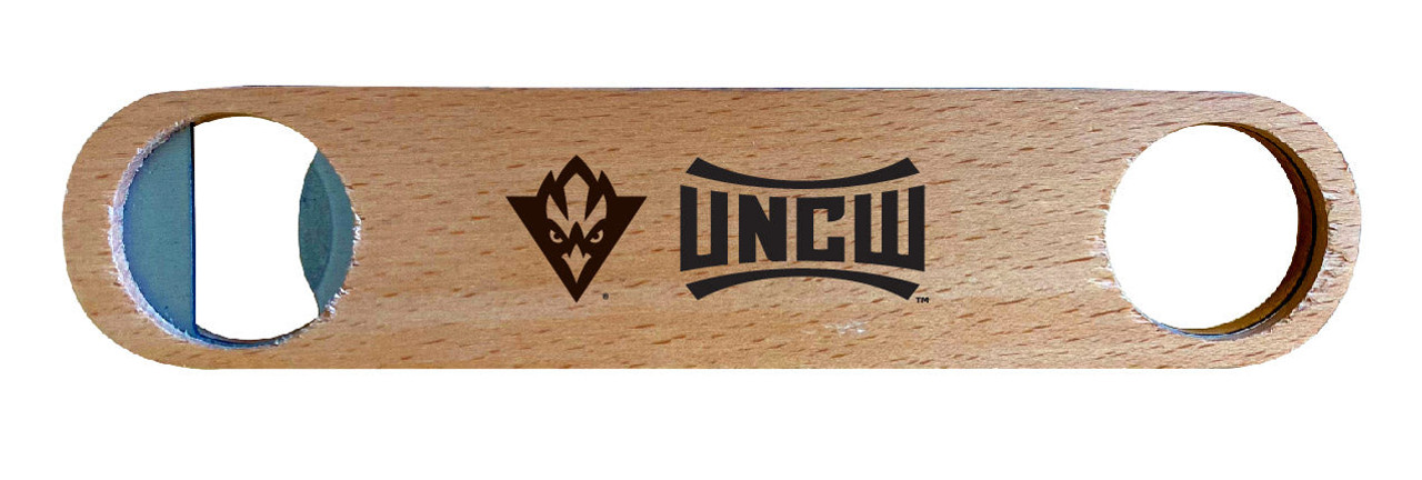 North Carolina Wilmington Seahawks Laser Etched Wooden Bottle Opener College Logo Design