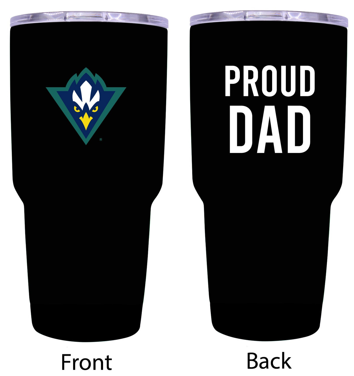 North Carolina Wilmington Seahawks Proud Dad 24 oz Insulated Stainless Steel Tumblers Black.