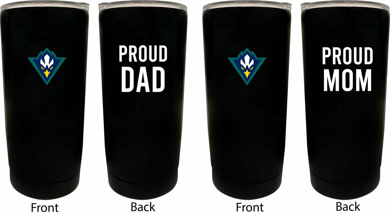 North Carolina Wilmington Seahawks Proud Mom and Dad 16 oz Insulated Stainless Steel Tumblers 2 Pack Black.