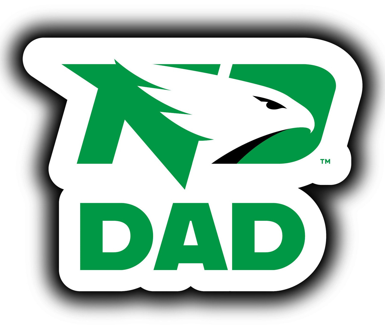 North Dakota Fighting Hawks 4-Inch Proud Dad Die Cut Decal