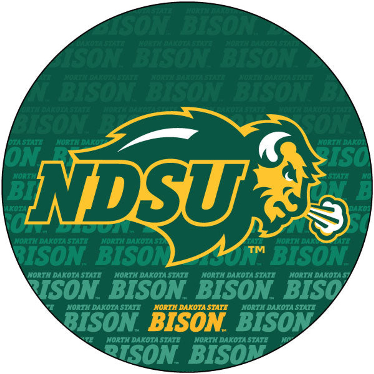 North Dakota State Bison 4 Inch Round Word Magnet