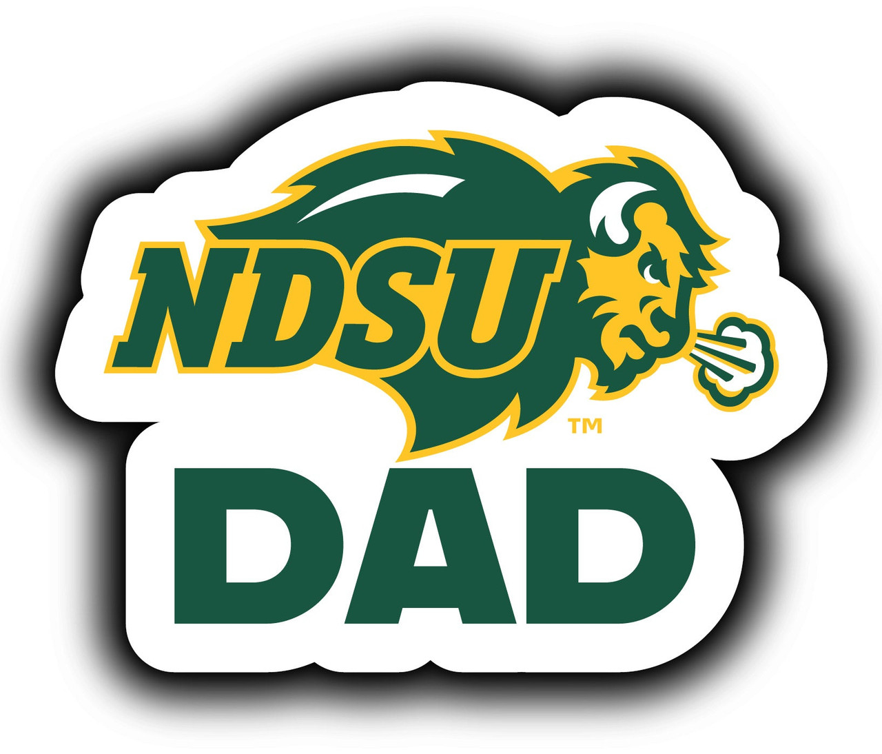 North Dakota State Bison 4-Inch Proud Dad Die Cut Decal