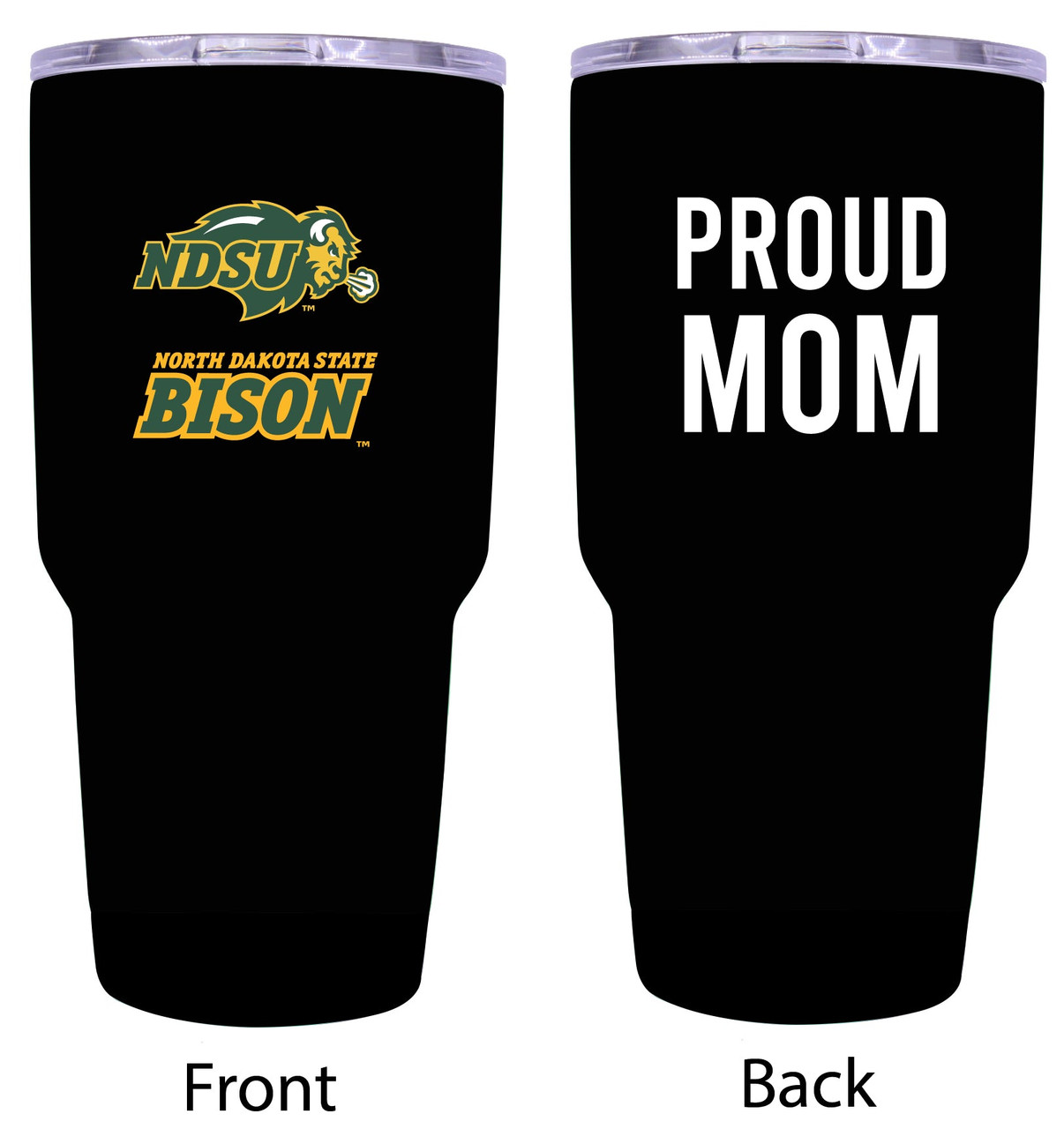 North Dakota State Bison Proud Mom 24 oz Insulated Stainless Steel Tumblers Choose Your Color.