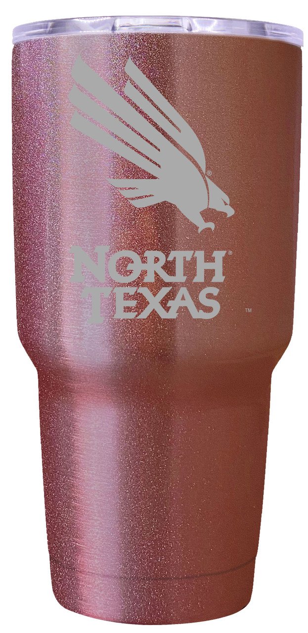 North Texas 24 oz Insulated Tumbler Etched - Rose Gold