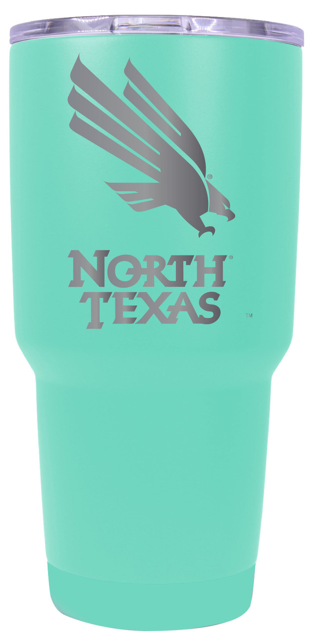 North Texas 24 oz Insulated Tumbler Etched - Seafoam