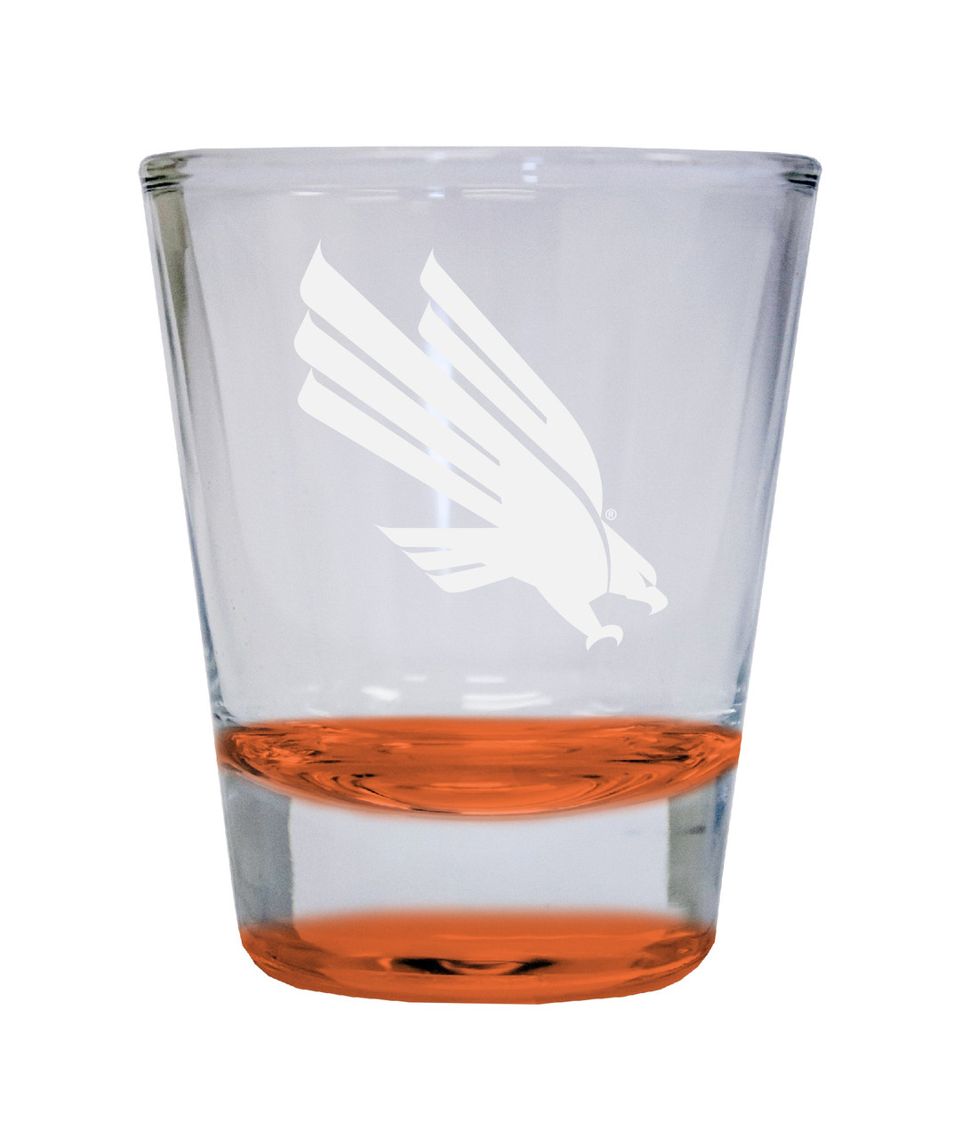 North Texas Etched Round Shot Glass 2 oz Orange