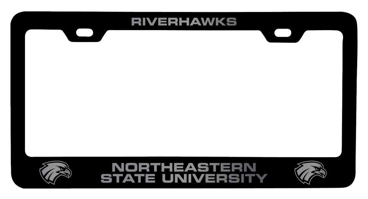 Northeastern State University Riverhawks Laser Engraved Metal License Plate Frame Choose Your Color