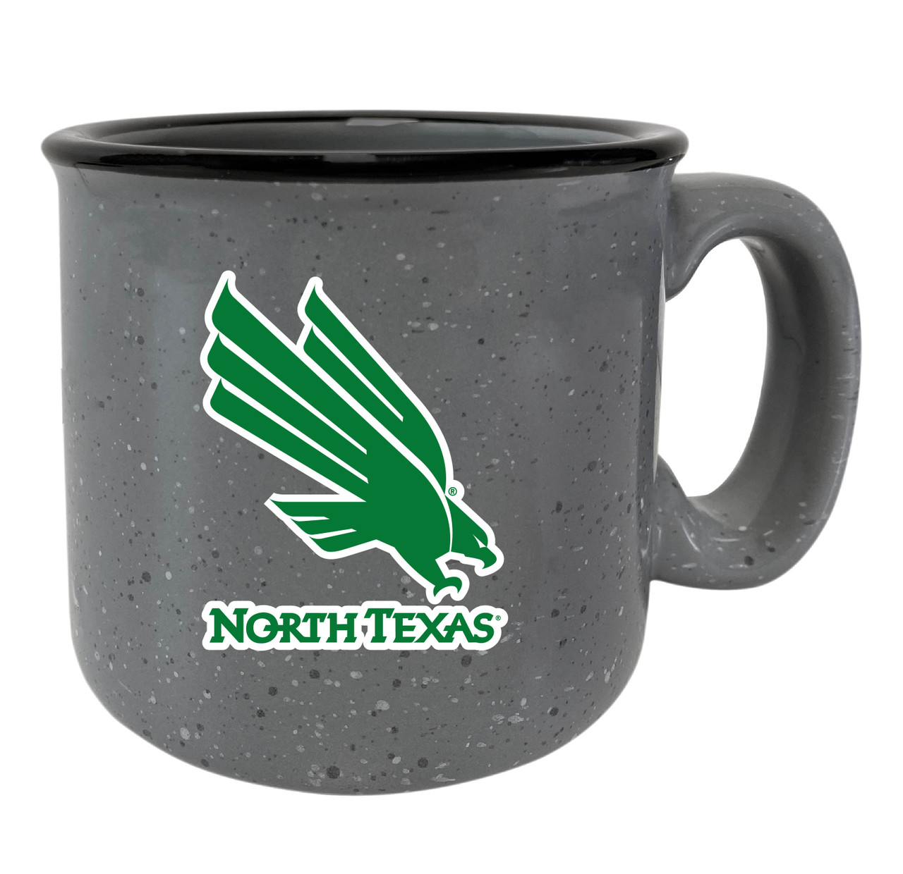 Northeastern State University Riverhawks Speckled Ceramic Camper Coffee Mug (Gray).