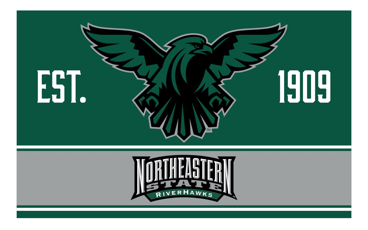 Northeastern State University Riverhawks Wood Sign with Frame