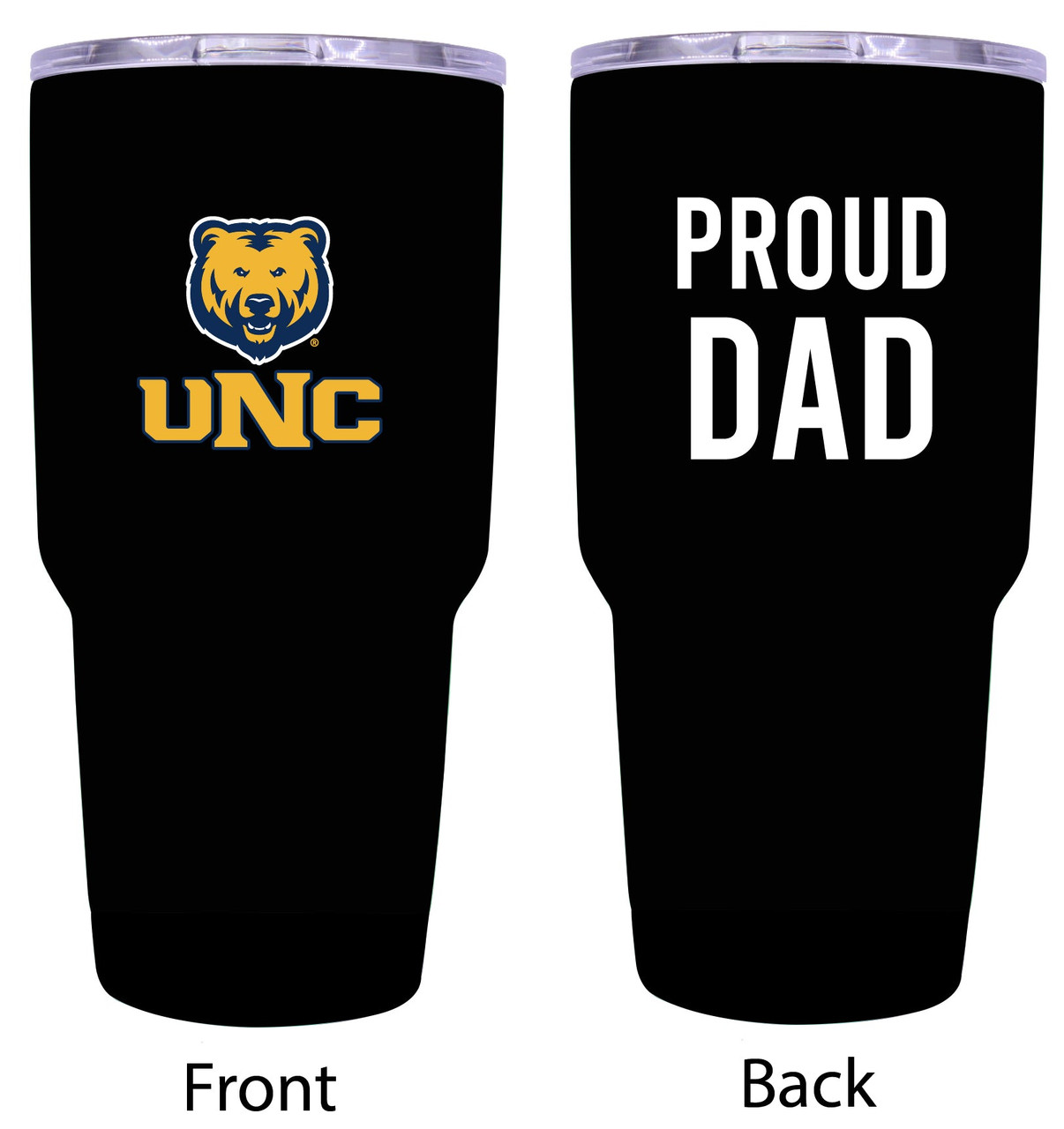 Northern Colorado Bears Proud Dad 24 oz Insulated Stainless Steel Tumblers Black.
