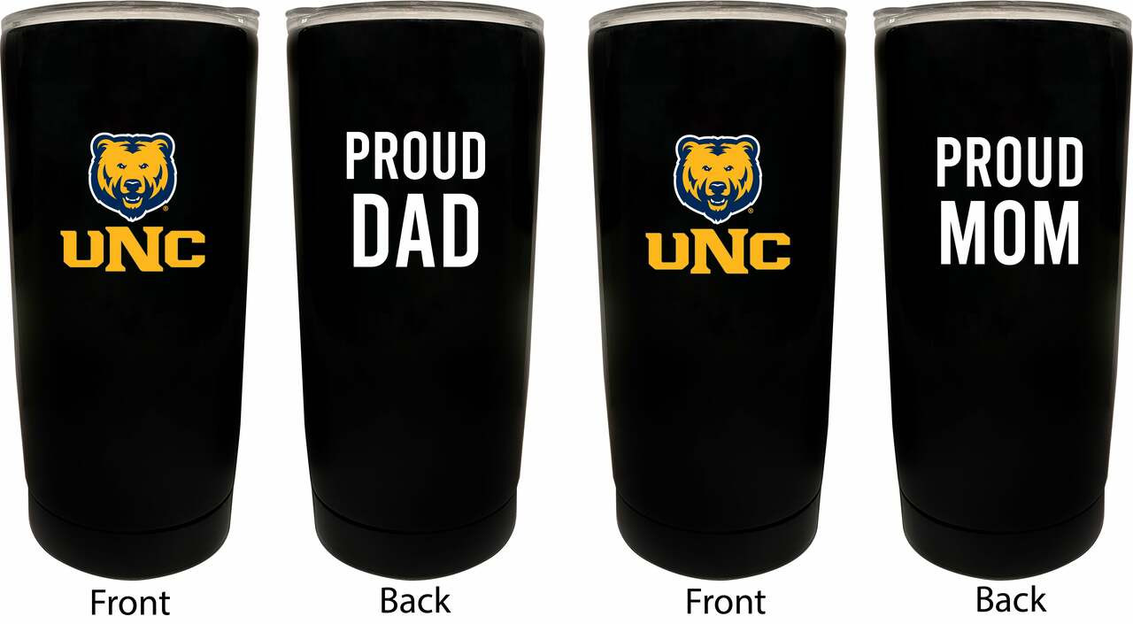 Northern Colorado Bears Proud Mom and Dad 16 oz Insulated Stainless Steel Tumblers 2 Pack Black.