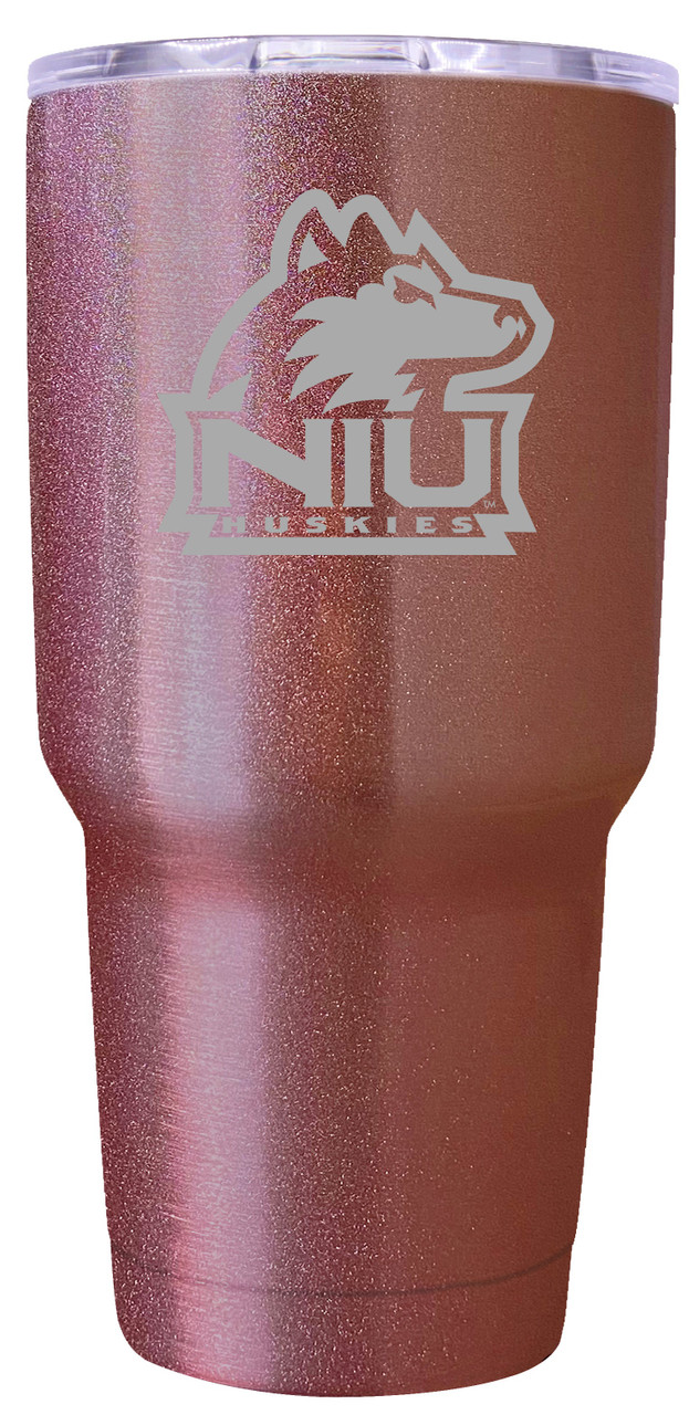 Northern Illinois Huskies 24 oz Insulated Tumbler Etched - Rose Gold