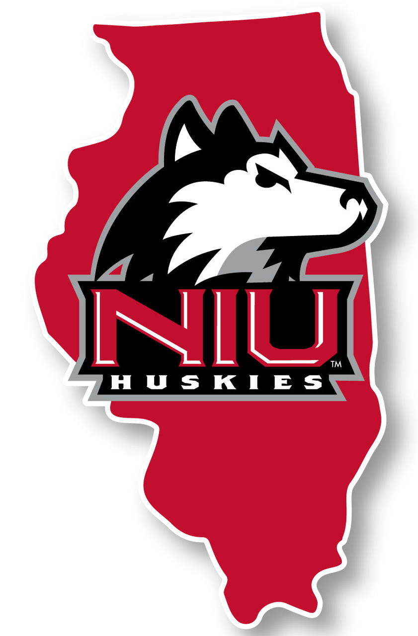 Northern Illinois Huskies 4 Inch State Shape Vinyl Decal Sticker