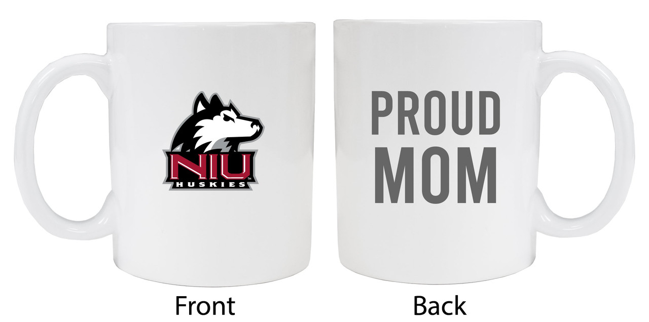 Northern Illinois Huskies Proud Mom White Ceramic Coffee Mug 2-Pack (White).