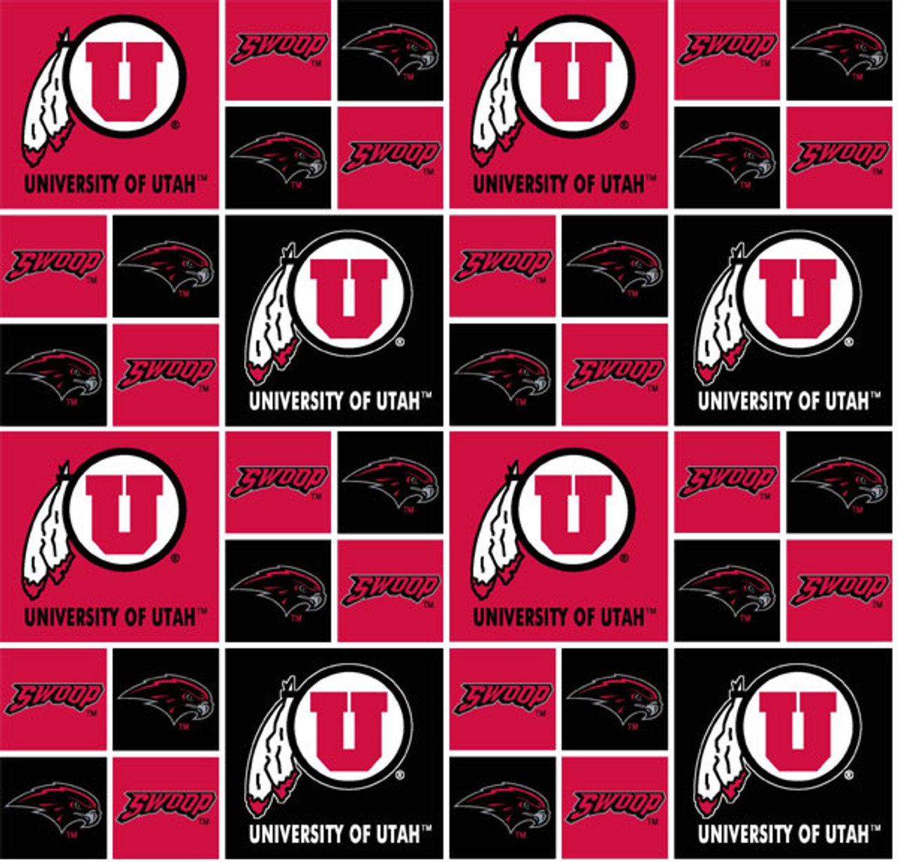 UNIVERSITY OF UTAH-COLLEGE-UNIVERSITY-LOGO-PRINTED-COTTON-QUILTING-FABRIC-02