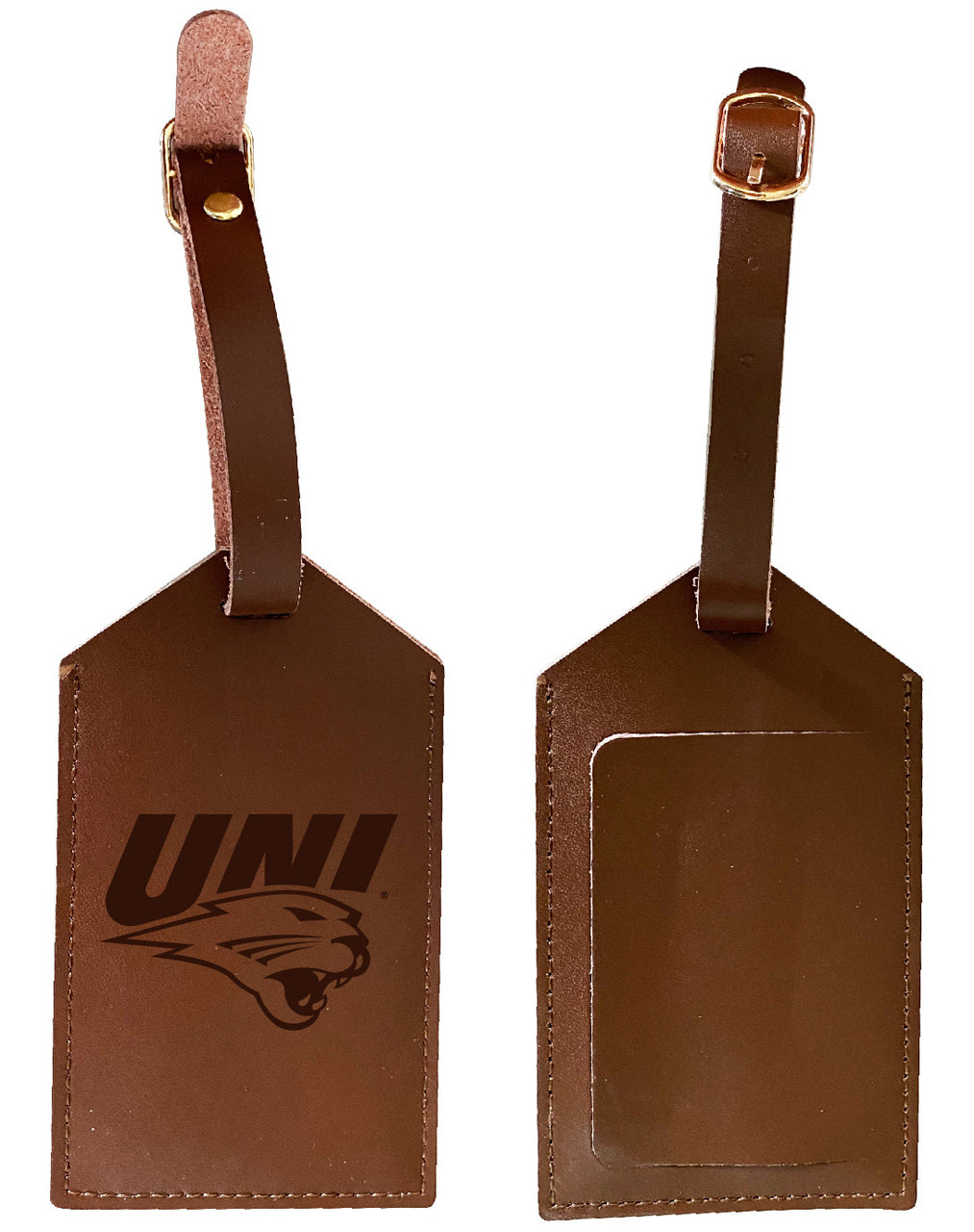 Northern Iowa Panthers Leather Luggage Tag Engraved