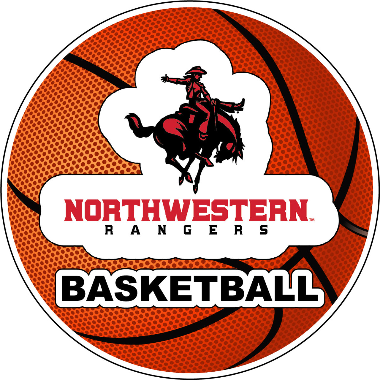 Northwestern Oklahoma State University 4-Inch Round Basketball Vinyl Decal Sticker