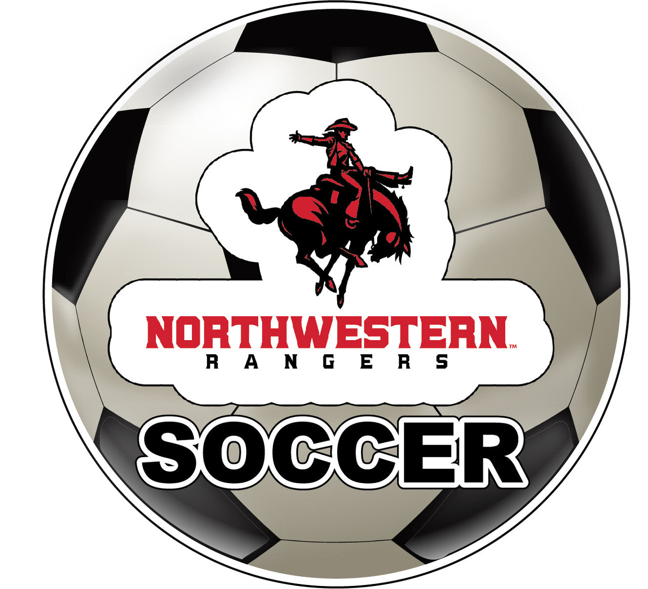 Northwestern Oklahoma State University 4-Inch Round Soccer Ball Vinyl Decal Sticker